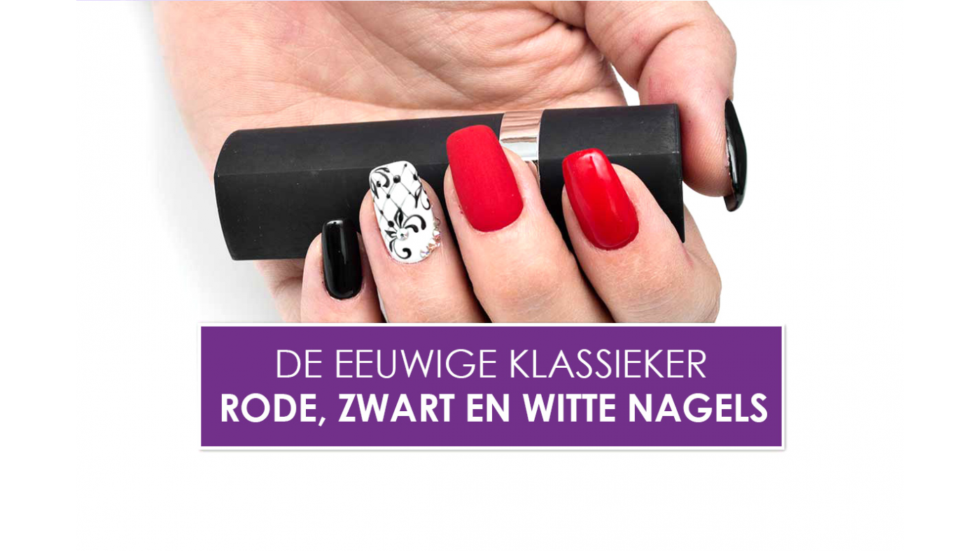 De eeuwige klassieker - rode, zwart en witte nagels